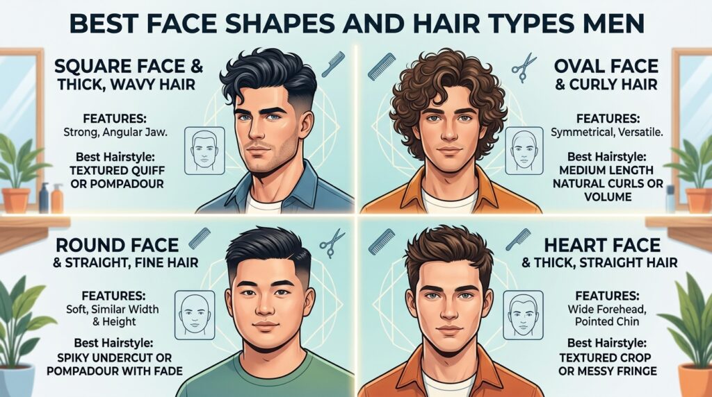 Best Face Shapes And Hair Types
