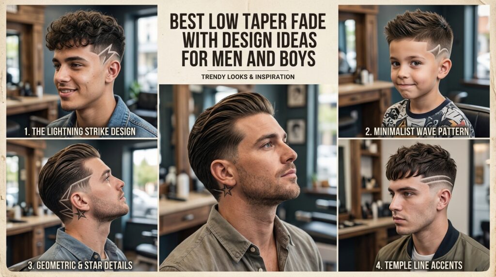 Best Low Taper Fade With Design Ideas For Men And Boys