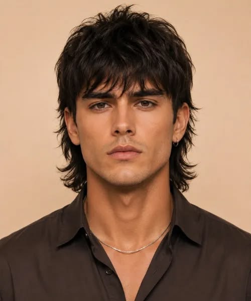 Mullet with Curtain Bangs