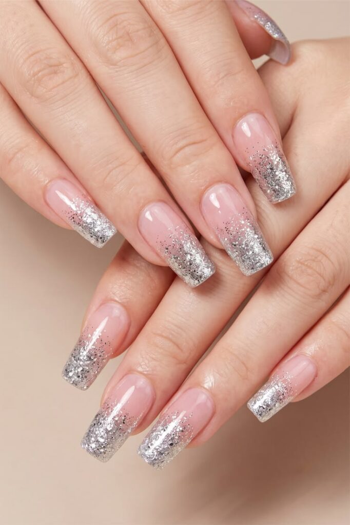Silver Glitter Ombre