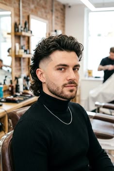 Mid Fade Wavy Mullet