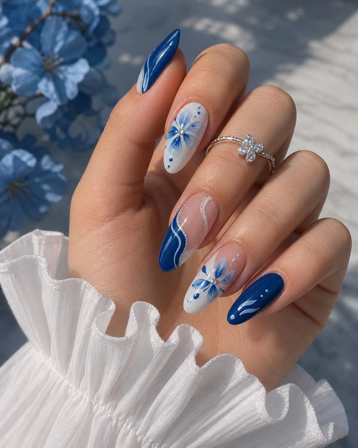White & Blue