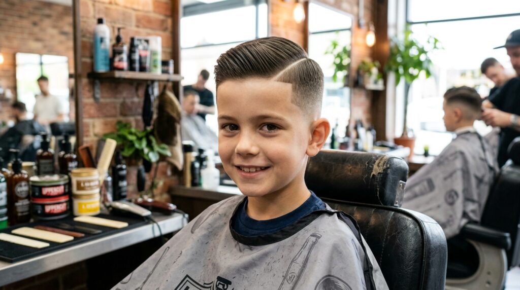 Hard Comb Over with Mid Fade