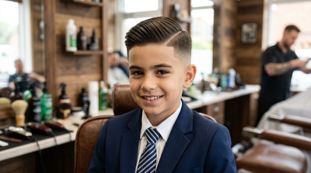 Formal Side Swept Style with Mid Fade