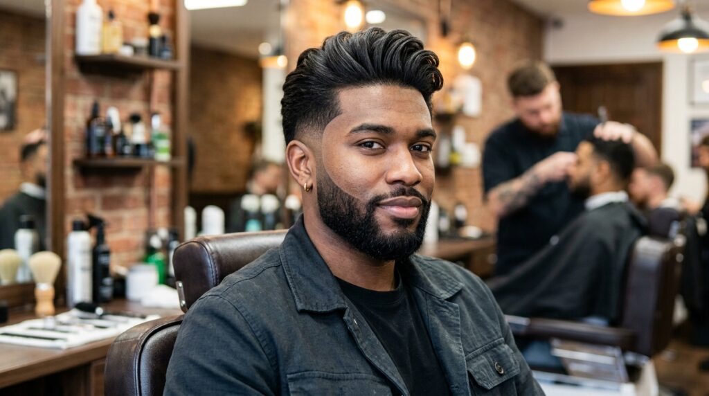 Brush Back with Burst Fade