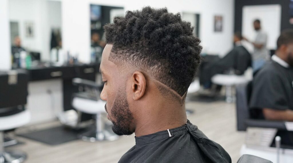 Burst Fade with V-Shaped Design