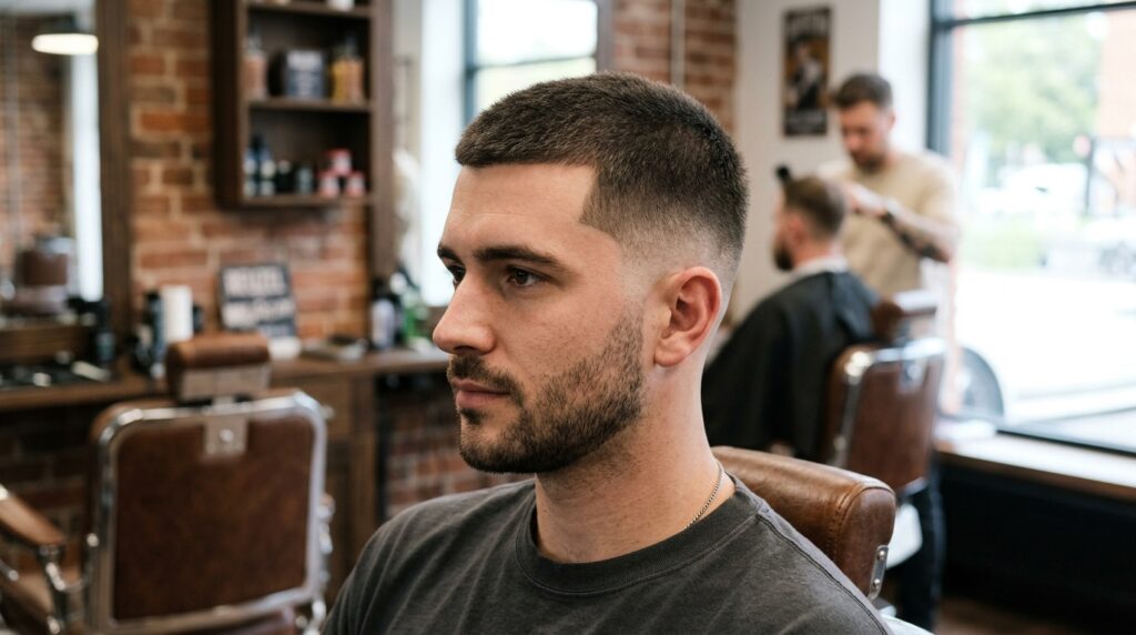 Long Buzz Cut with Taper Fade