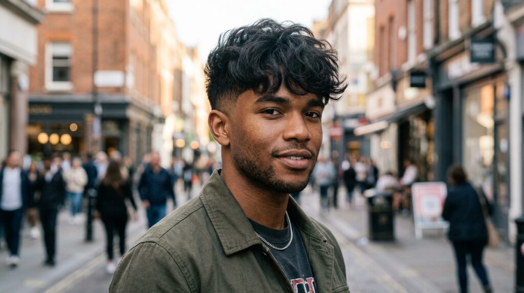. Low Taper Fade Fluffy Fringe (Statement Style)