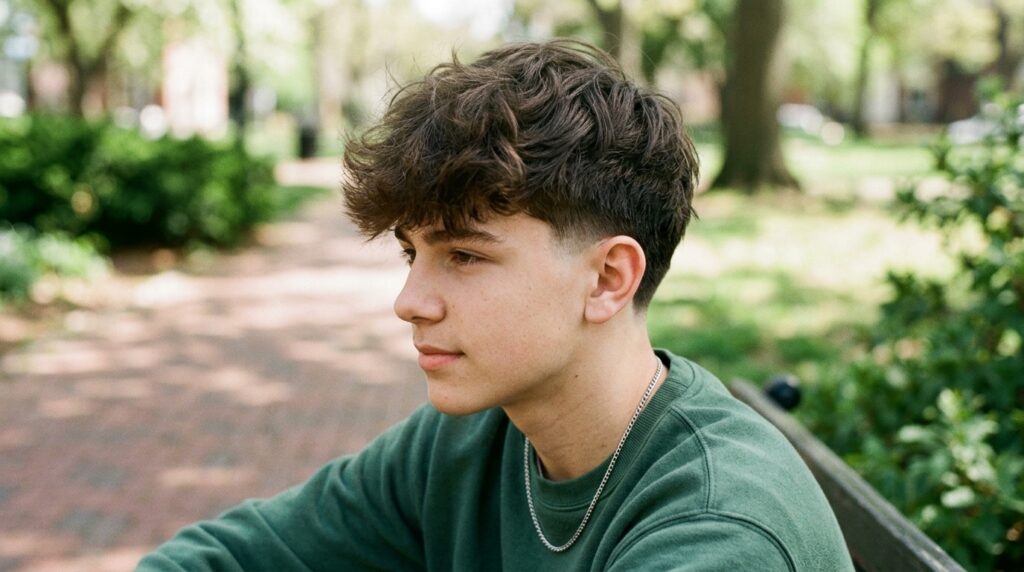 Low Taper Fade Fluffy Hair for Teen Boys
