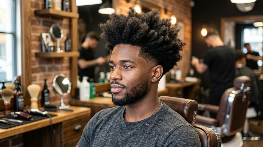 . Low Taper Fade Fluffy Hair for Thick Hair