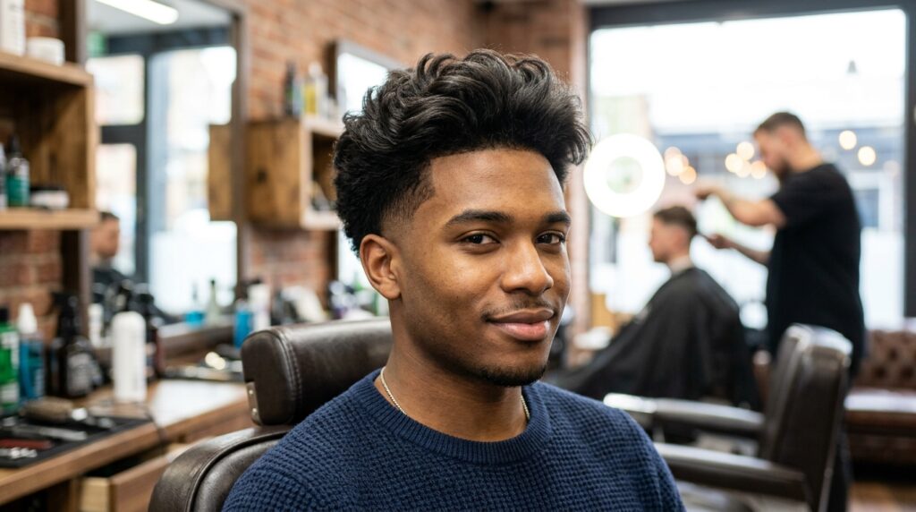 Low Taper Fade Fluffy Hair With Blowout Style