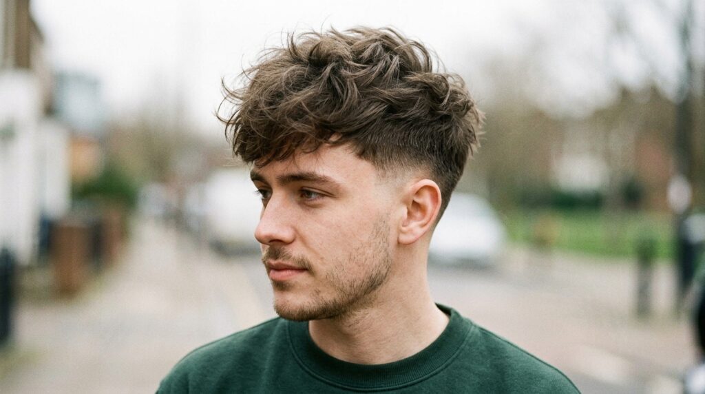 Low Taper Fade With Messy Fluffy Hair