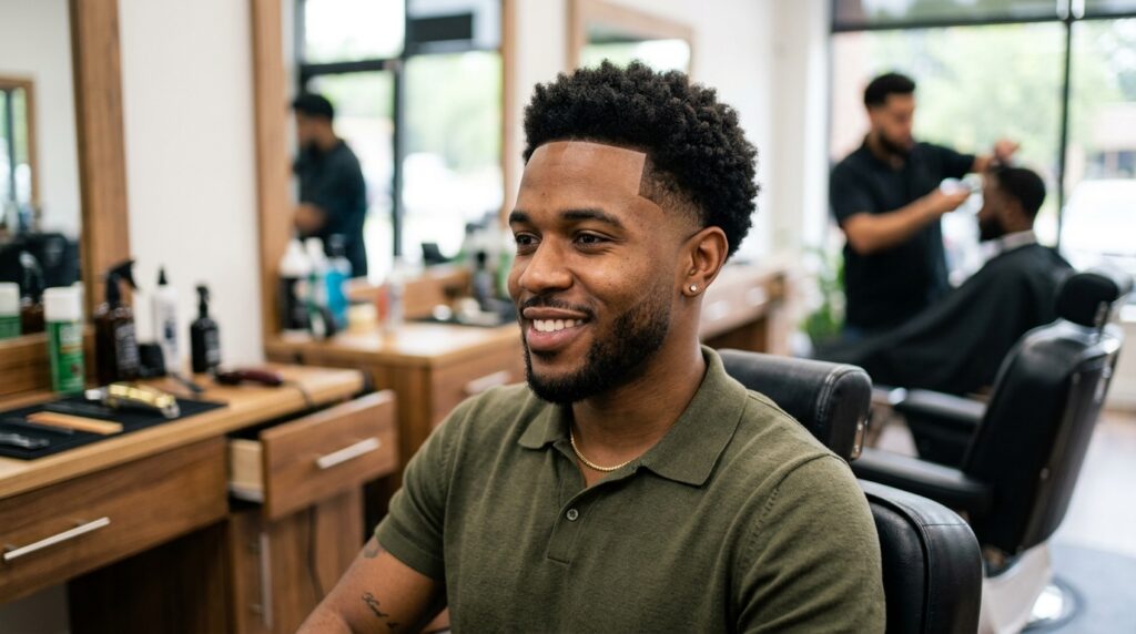 Afro Temp Fade with Line Up