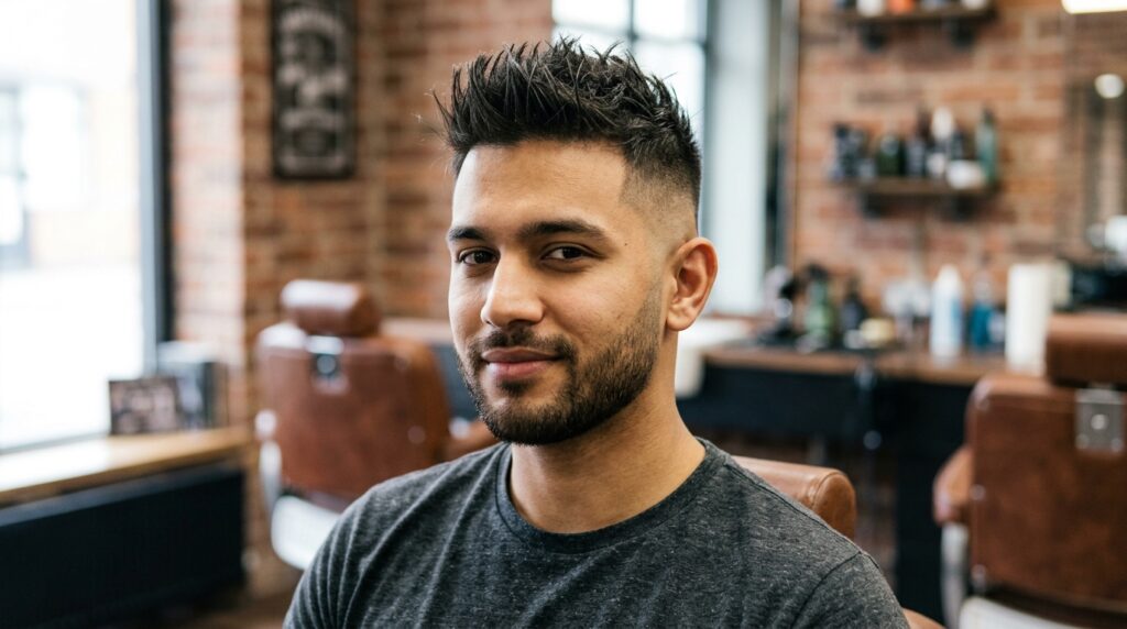 Short, Spiky Hair with Fade