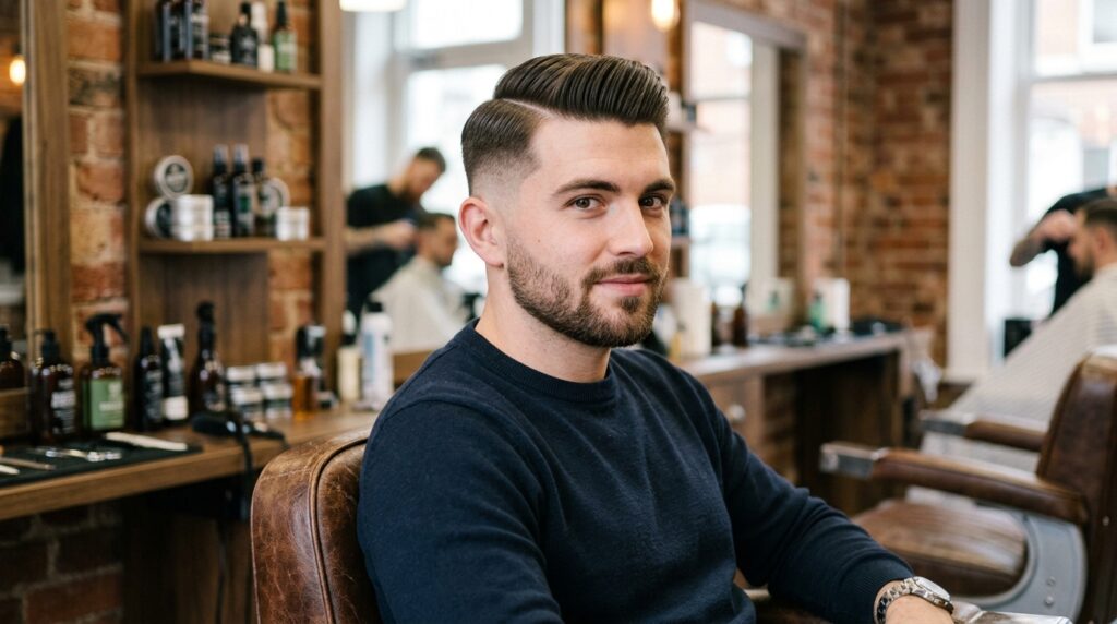 Mid Fade Comb Over