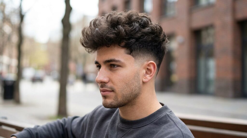 Mid Taper Fade Fluffy Hair
