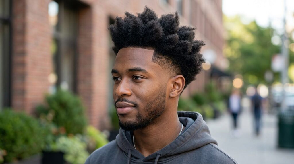 Puffy Hair With Taper Fade