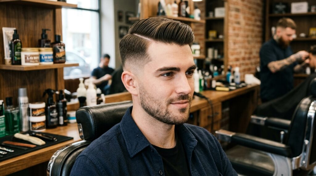Side Part with Mid Fade