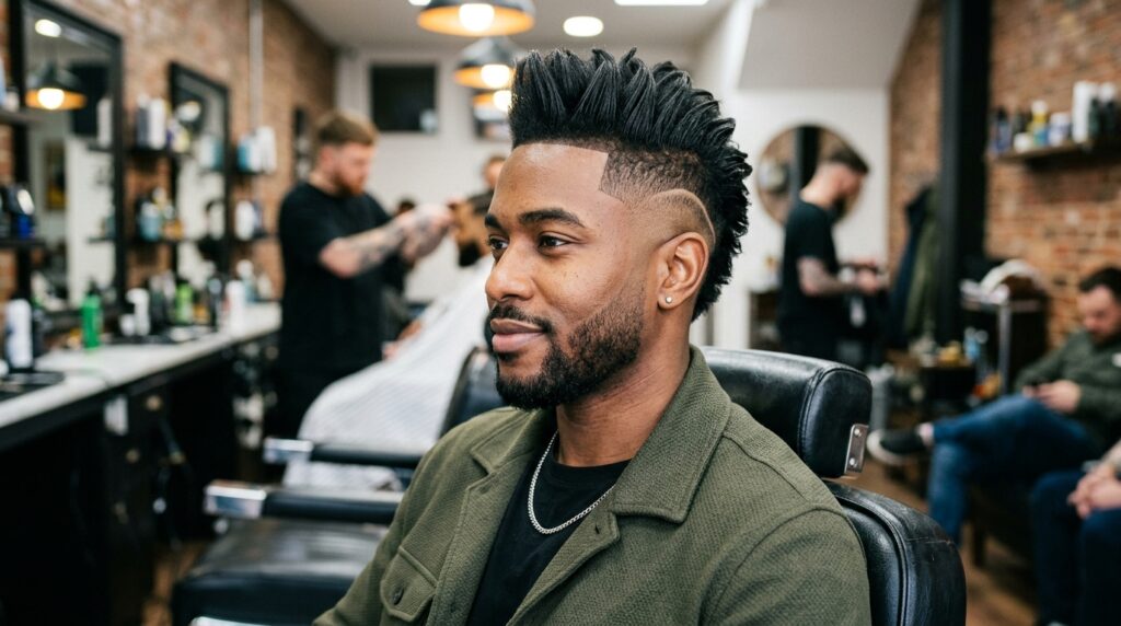 Sleek Mohawk Burst Fade