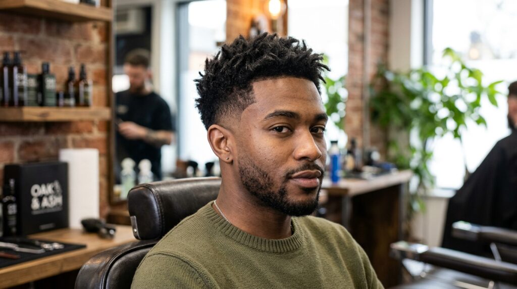 Textured Short Hair with Burst Fade