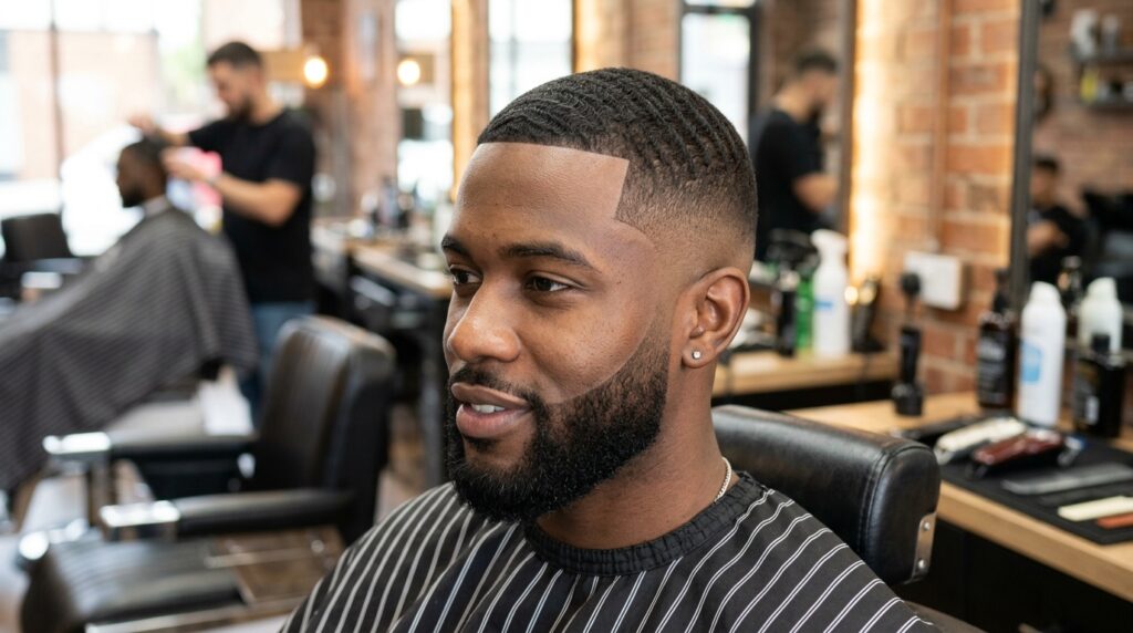 Wavy Buzz Cut Fade with Shape Up