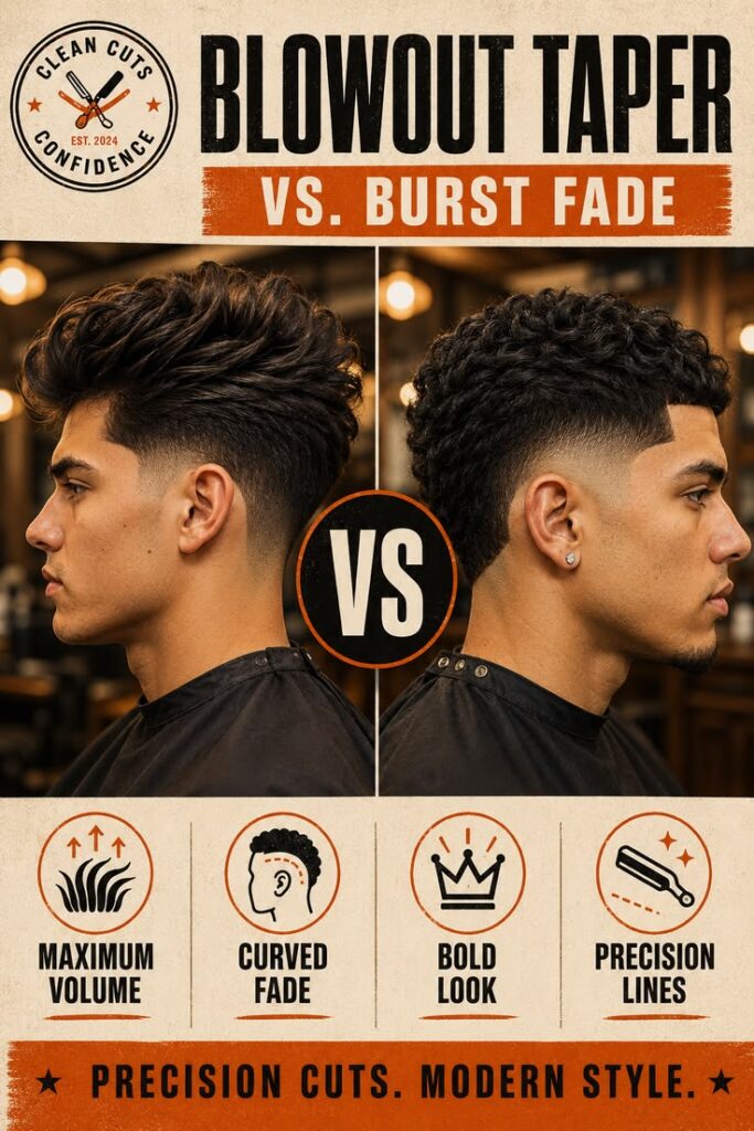 Taper low burst fade vs blowout taper