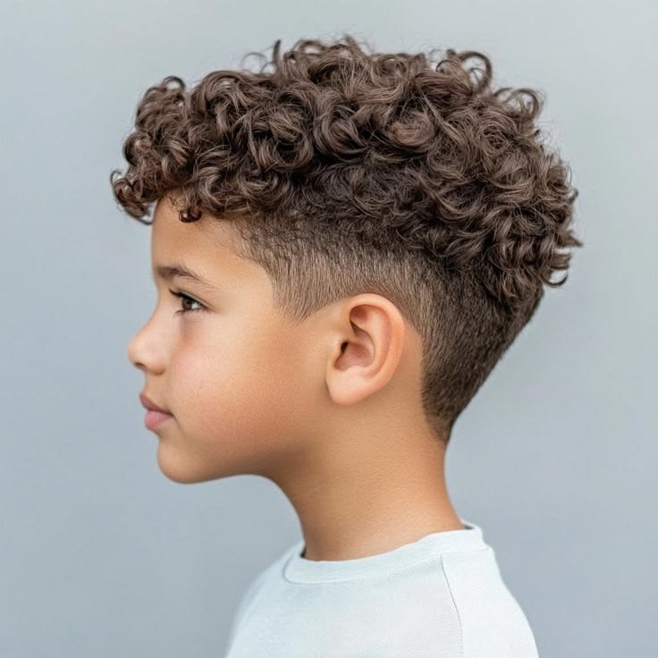 Low Taper Fade with Curly Top