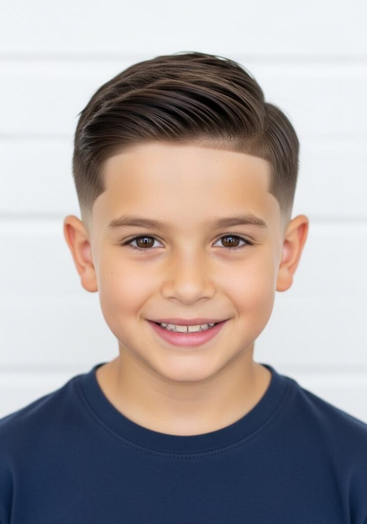 Low Taper Fade with Slicked-Back Top