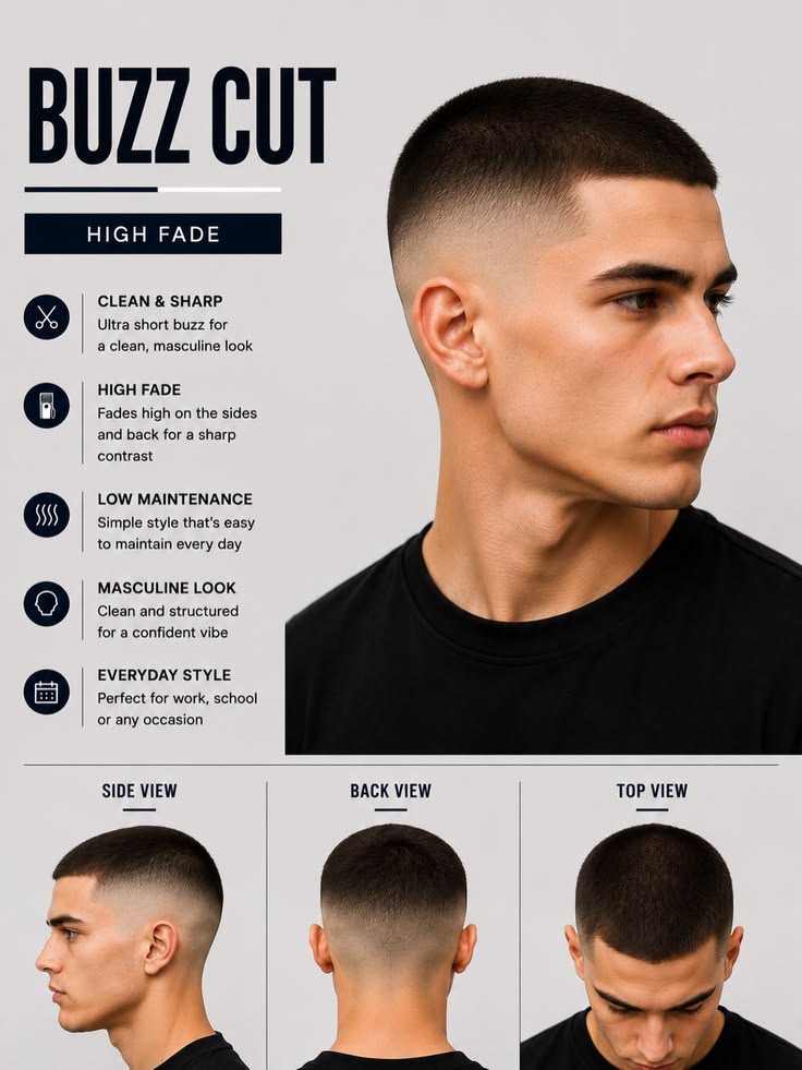 Best low taper fade buzz cut for your face shape