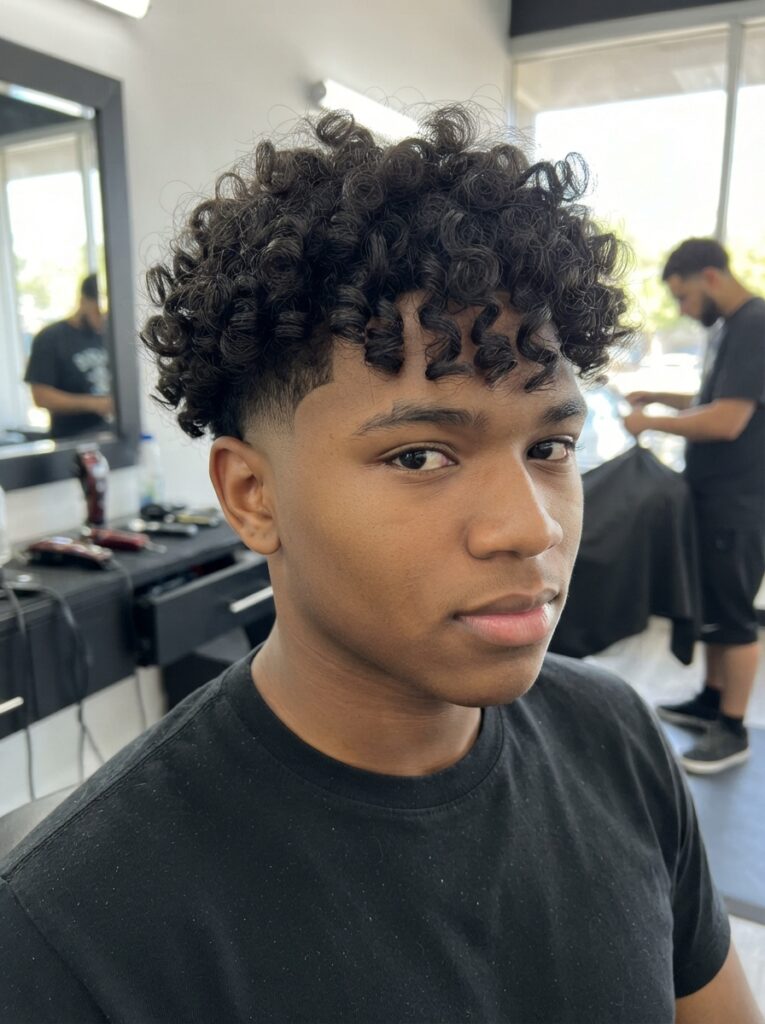 How to ask your barber for a curly low taper fade