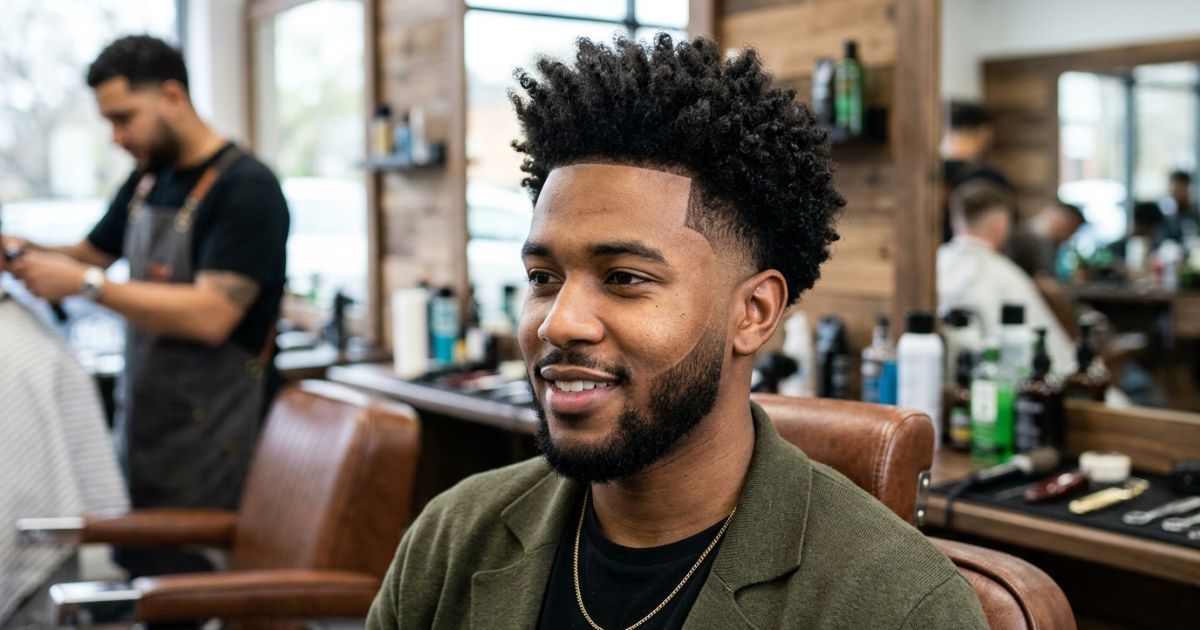 Blowout low taper fade curly hair