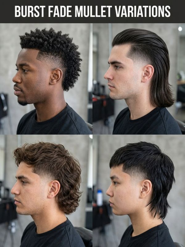 Burst Fade Mullet Variations