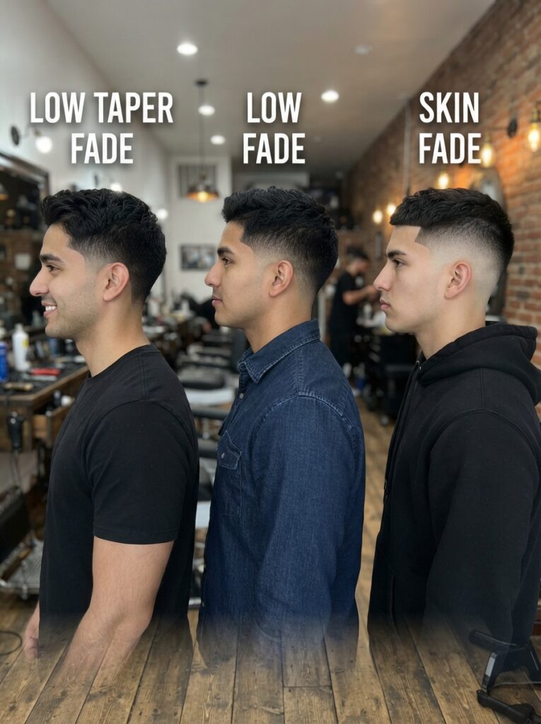 Low taper fade vs low fade vs skin fade
