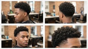 Curly low taper fade