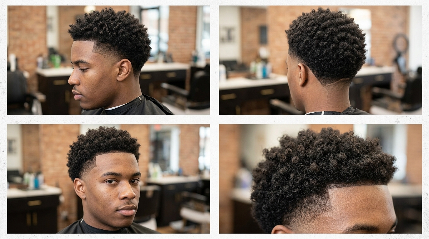 Curly low taper fade