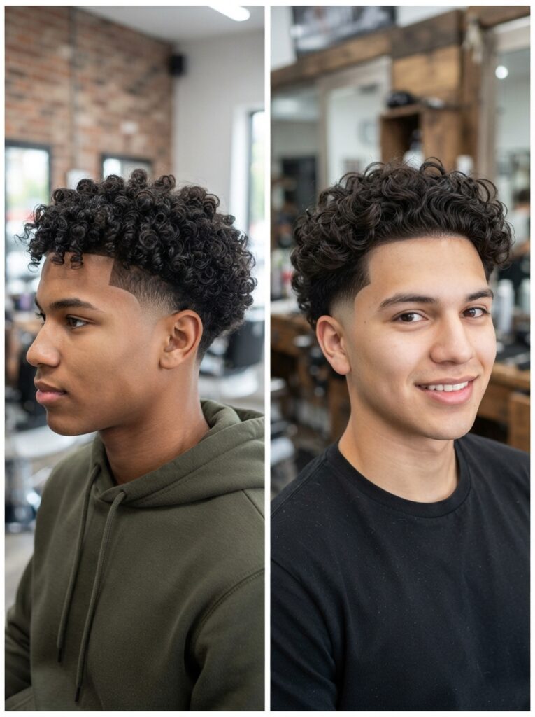 Best curly low taper fade styles