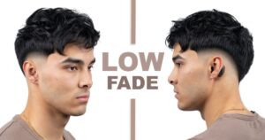 Low taper fade with fluffy hair