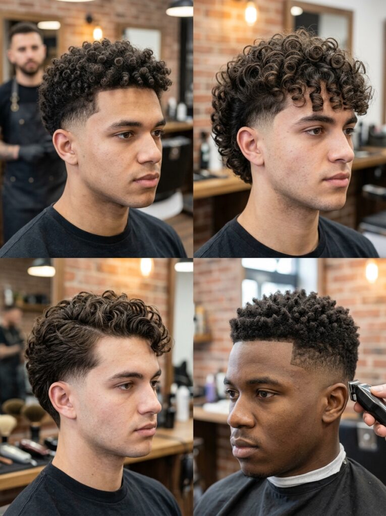 Best mid taper fade curly hair styles