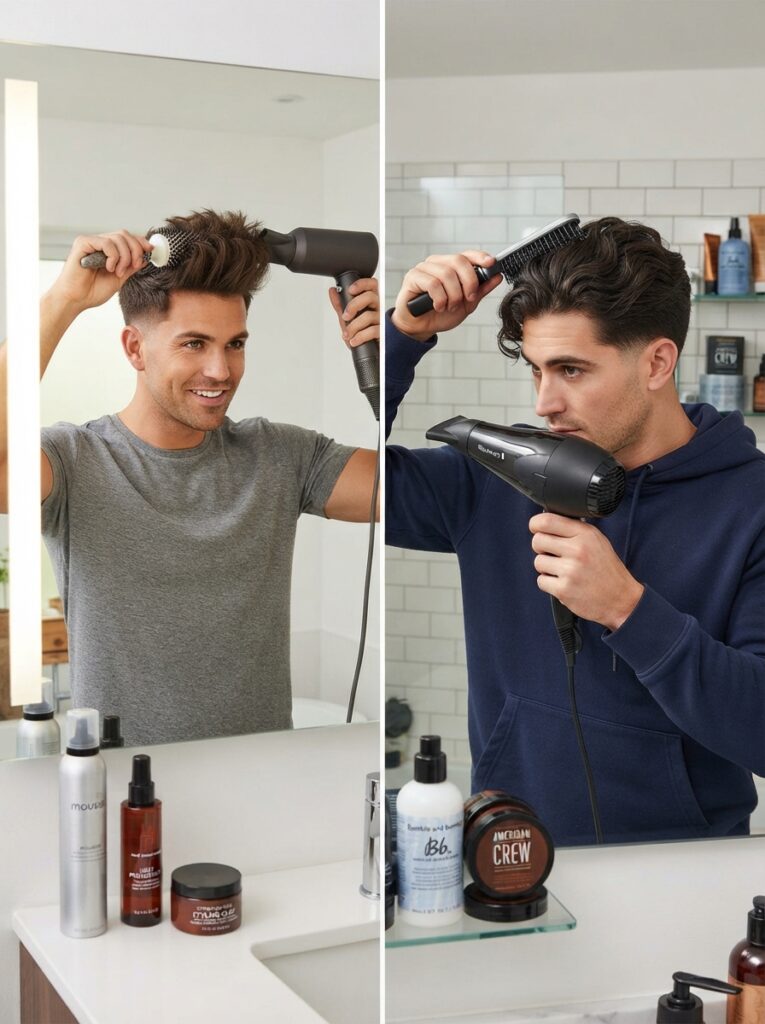 How to style a low taper fade blowout at home
