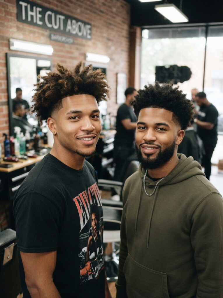 Low taper fade blowout for different hair lengths