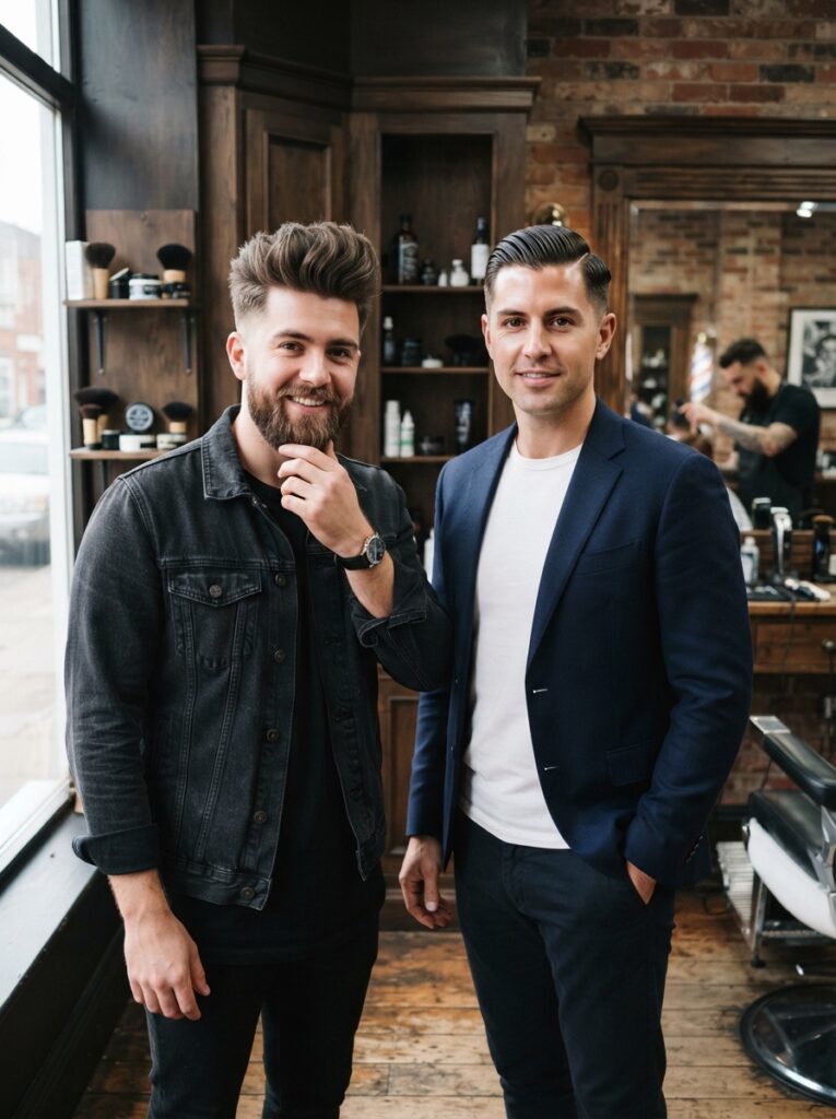 Quiff, side part, and slick back