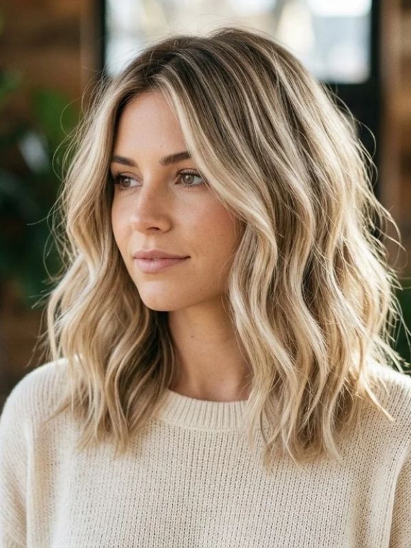Beige Blonde Lob