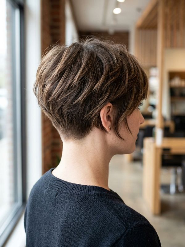 Bixie Haircut with Tapered Nape