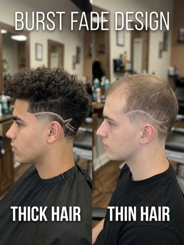 Burst Fade Design for Thick Hair vs Thin Hair