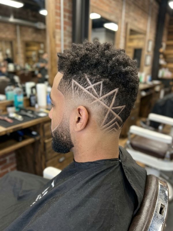 Burst Fade Geometric Design and Negative Space