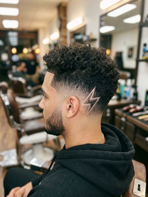 Burst Fade Lightning Bolt Design