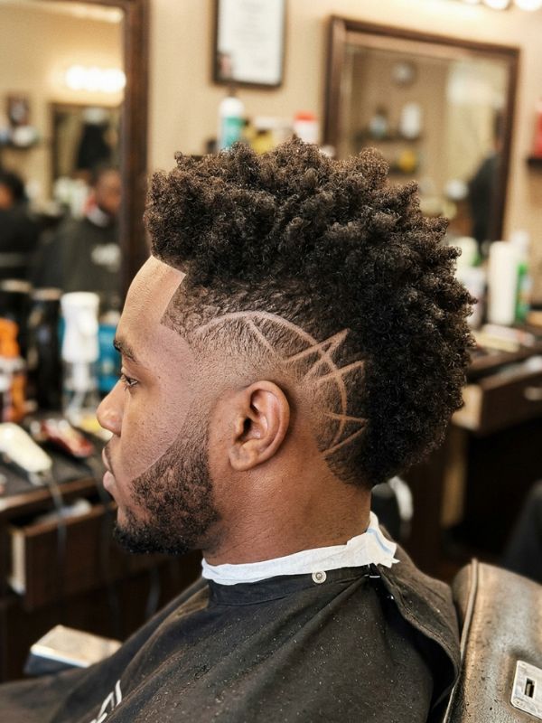 Burst Fade Mohawk Design