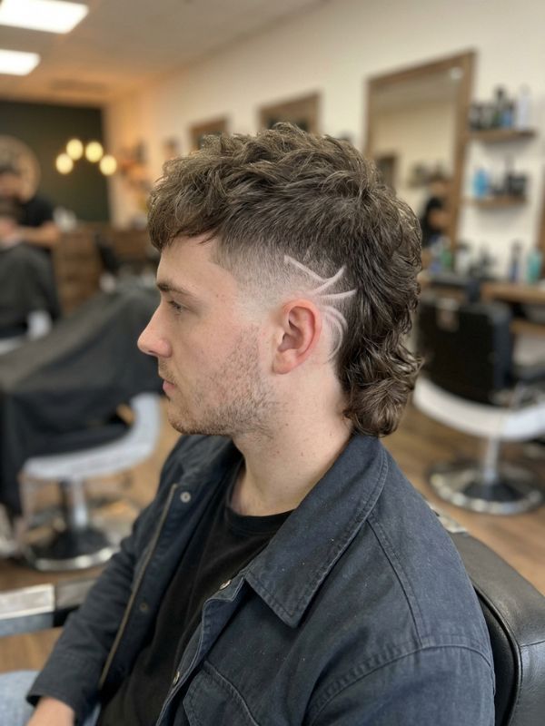 Burst Fade Mullet Design
