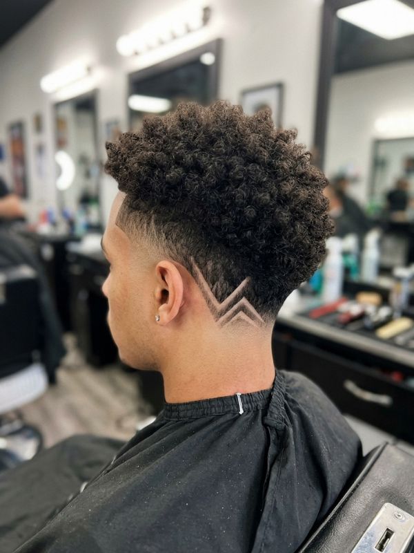 Burst Fade With V Design