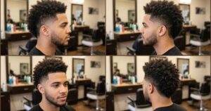 Burst fade for curly hair